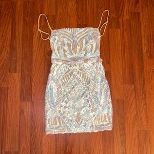 Lucy In The Sky Backless Iridescent Dress